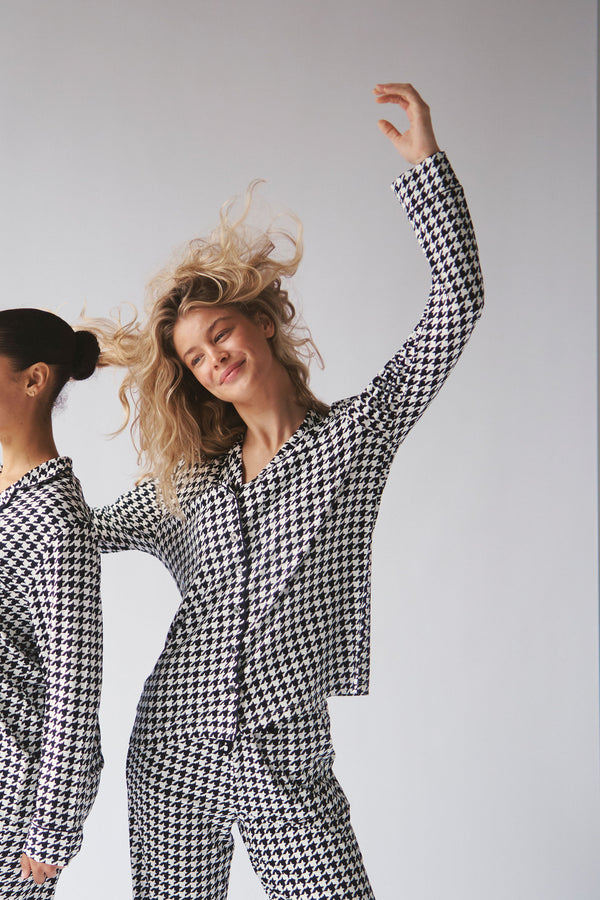 Ladies Collared Set - HOUNDSTOOTH