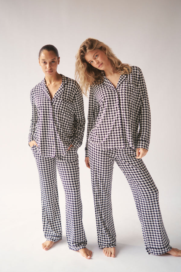 Ladies Collared Set - HOUNDSTOOTH