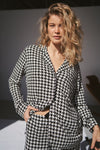Ladies Collared Set - HOUNDSTOOTH