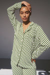 Ladies Collared Set - GREEN CHECK