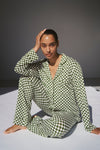 Ladies Collared Set - GREEN CHECK