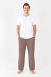 Men's Wide Leg Pant Set - BROWN CHECK
