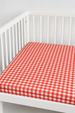 Crib Sheet - RED GINGHAM