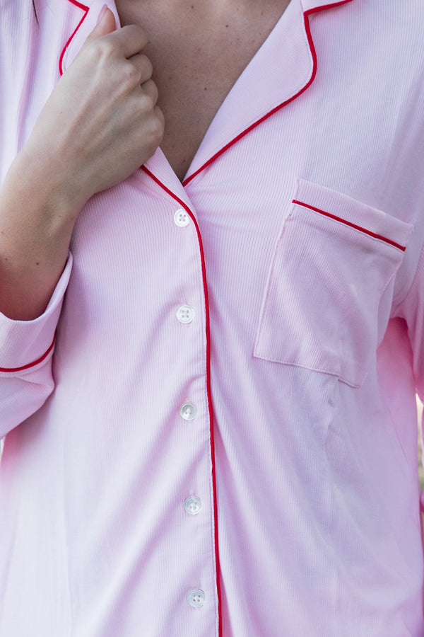 Ladies Collared Set - PINK