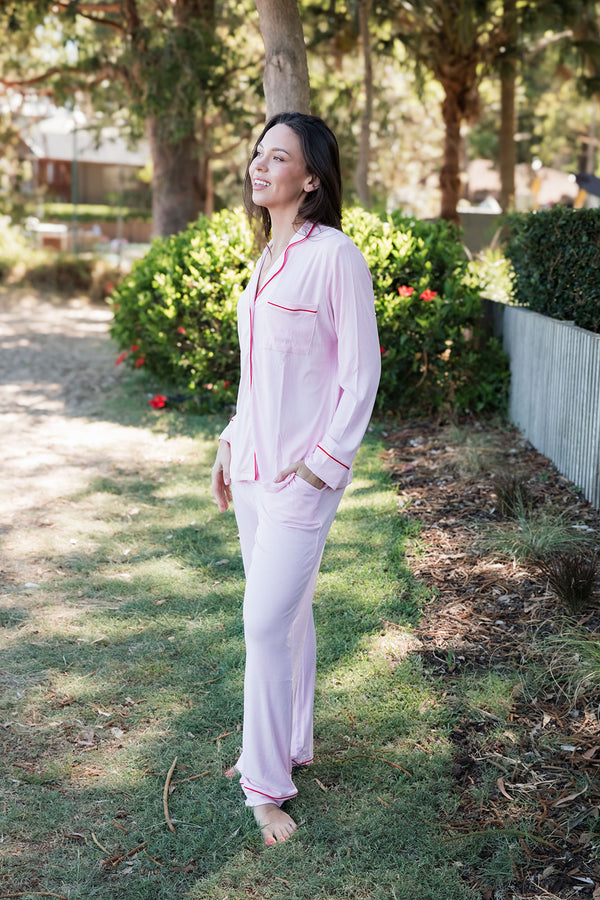 Ladies Collared Set - PINK