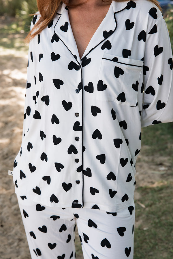 Ladies Collared Set - BLACK HEART