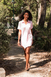 Ladies Collared Nightgown - PINK
