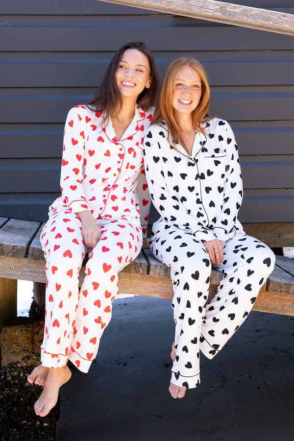 Ladies Collared Set - RED HEART