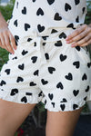 Ladies Ruffled Short Set - BLACK HEART