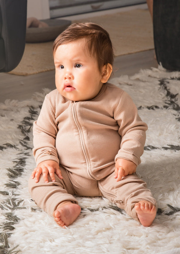 AU | Zip Onesie - ALMOND