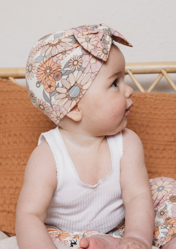 Baby Bow Hat - VINTAGE FLORAL