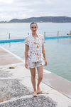 Ladies Mandarin Collar Short Set - SURF SHACK