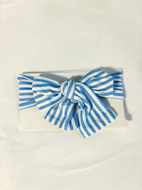 Bow Headband - BLUE STRIPE