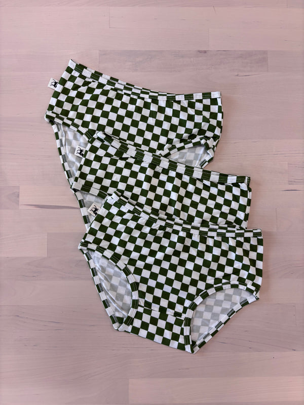 Kids Undies - GREEN CHECK