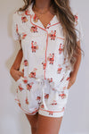 AU Ladies Button Up Short Set - SANTA