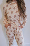 Ladies Henley Jogger Set - GINGERBREAD