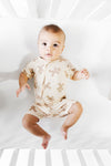 AU SS Zipper Romper - GINGERBREAD