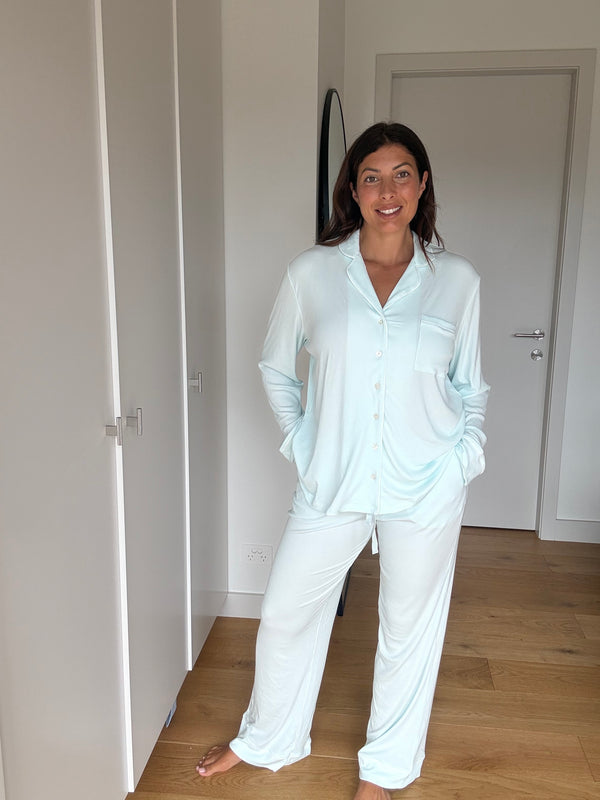 Ladies Collared Set - LIGHT BLUE