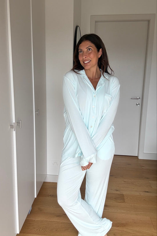 Ladies Collared Set - LIGHT BLUE