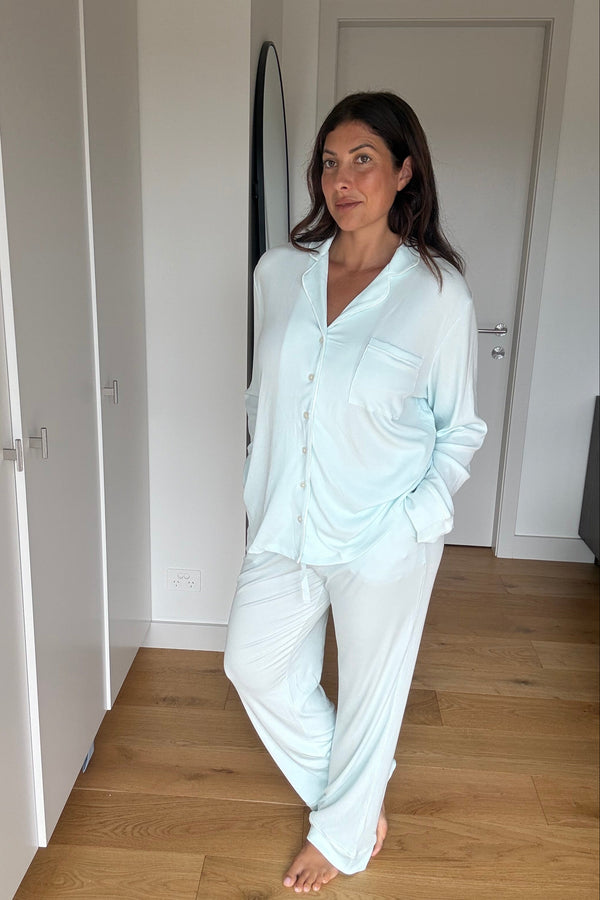 Ladies Collared Set - LIGHT BLUE