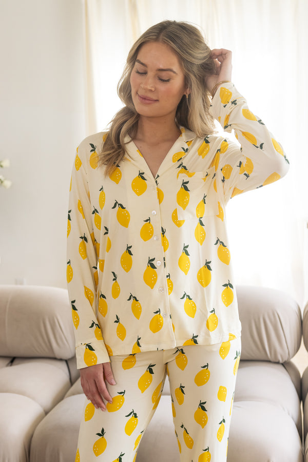 Ladies Collared Set - LEMON SORBET