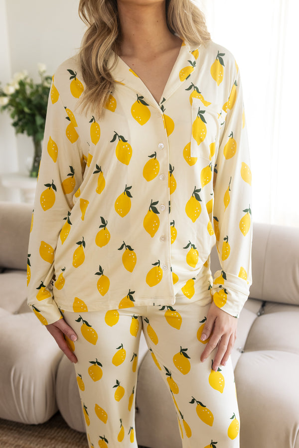 Ladies Collared Set - LEMON SORBET