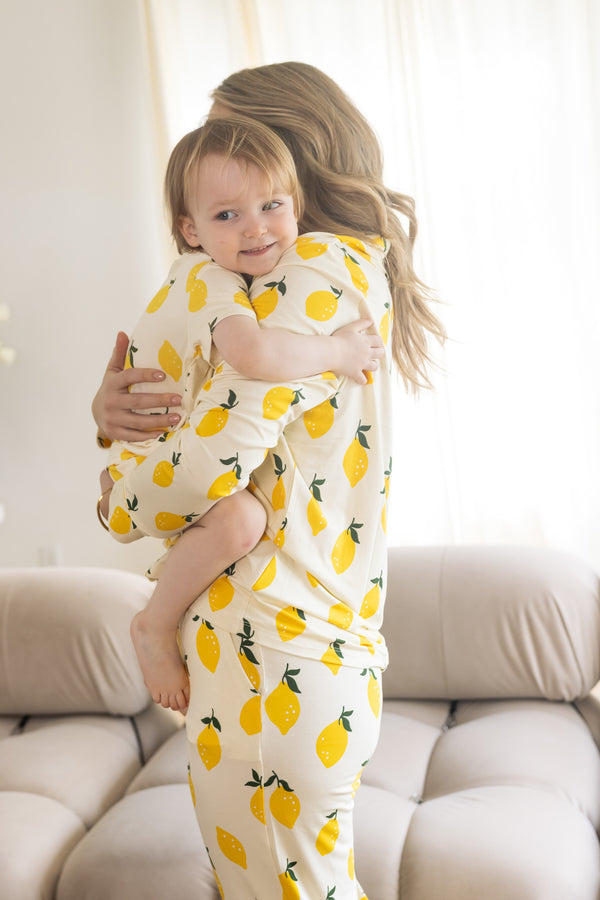 Ladies Collared Set - LEMON SORBET