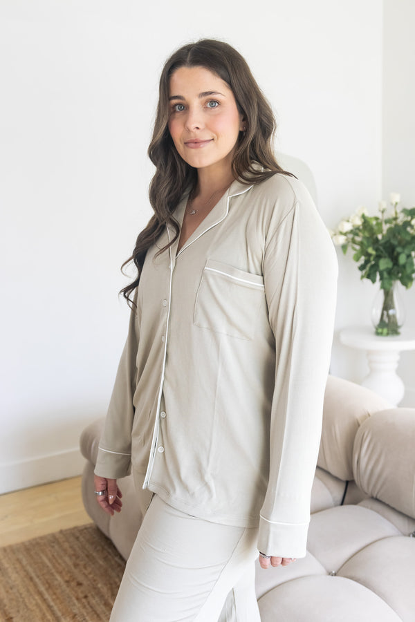 Ladies Collared Set - KHAKI GREEN