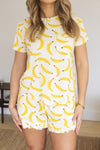 Ladies Ruffled Short Set - GO BANANAS