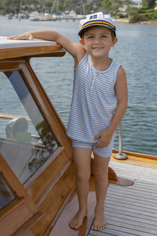 Kids Tank Short Set - BLUE STRIPE