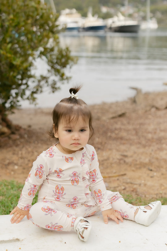 Ruffled Zipper Sleeper - LOBSTER