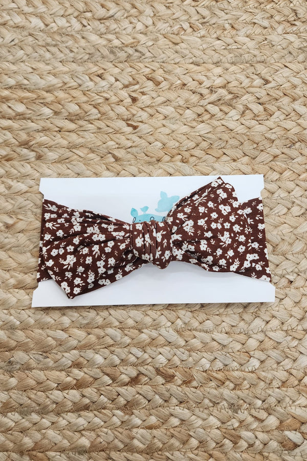 Bow Headband - BROWN FLORAL