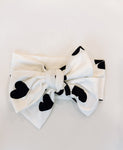 Bow Headband -BLACK HEART