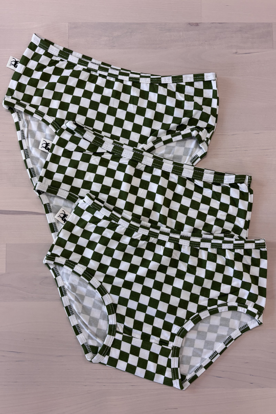 Kids Undies - GREEN CHECK