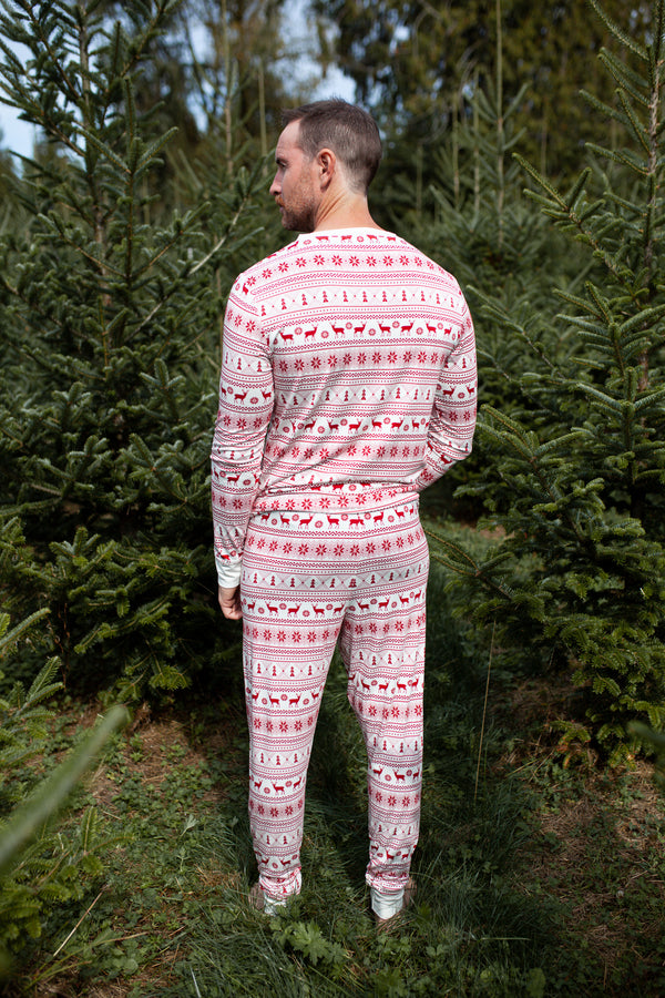 Men's Jogger Set - RED FAIR ISLE